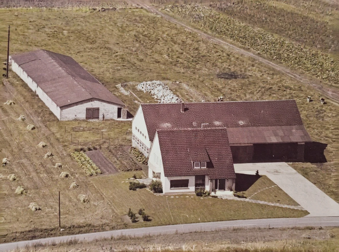 Historische Hofansicht Geflügelhof Reinkemeier aus den 1960er-Jahren